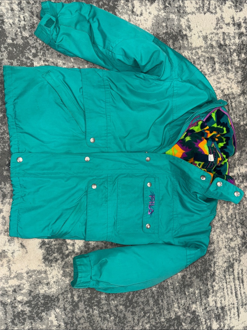 Vintage FILA Magic Line 2 in 1 Winter Jacket with Multicolor Lining